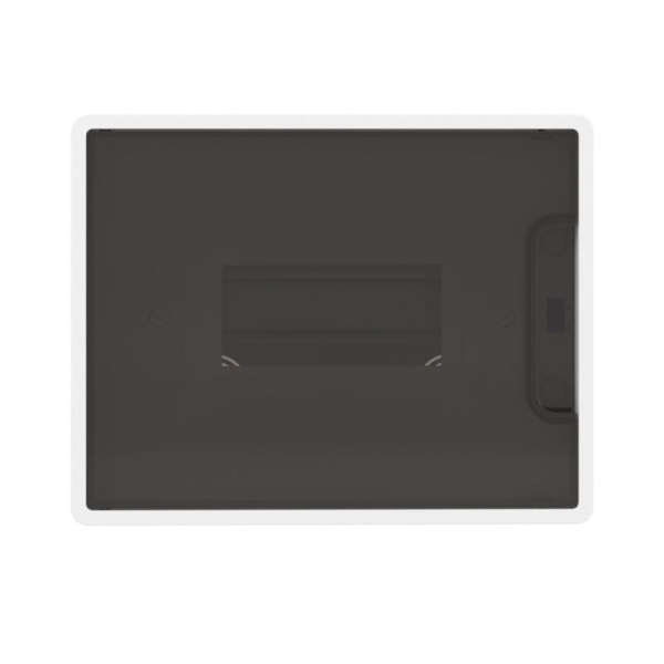 Щиток встраиваемый Фрейм (FRAME) 8мод. IP41 с тонированной дверцей с 2 шинами PEN на 6 и 8 отверст. бел. DKC F08B1WD