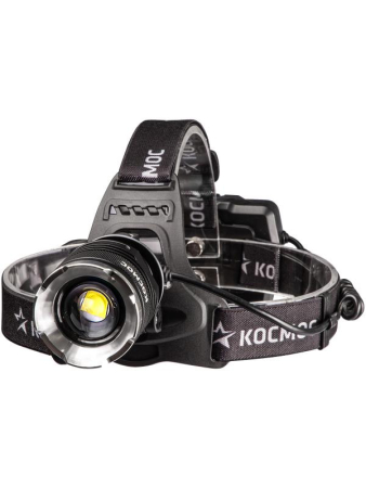 Фонарь налобный аккум. 10Вт P70 LED/Li-ion18650 3х1200мА.ч алюм. КОСМОС (KOC853Lit)