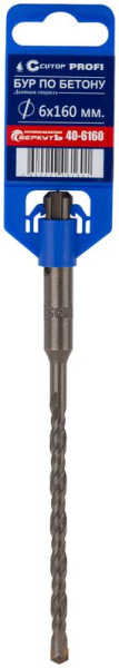 Бур по бетону ПРОФИ/Profi SDS-Plus 6х160мм двойн. резьба Cutop 40-6160
