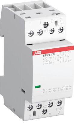 Контактор ESB25-40N-06 модульный (25А АС-1 4НО) катушка 230В AC/DC ABB 1SAE231111R0640