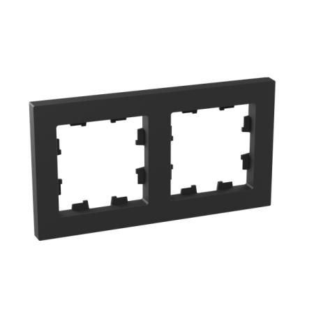 Рамка 2-м Эпика пластик черн. EKF UP1-FPB-02