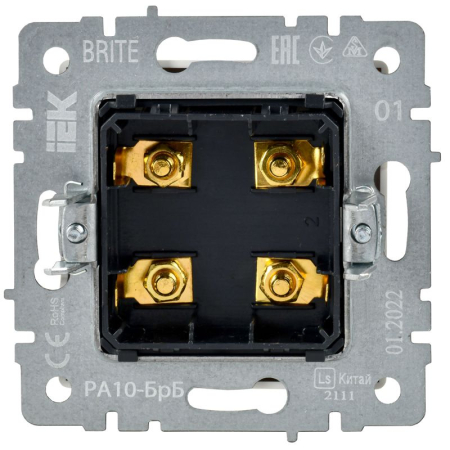 Аудиорозетка 4-м BRITE РА10-БрБ механизм бел. IEK BR-S40-K01