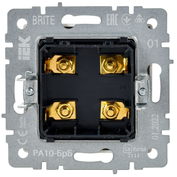 Аудиорозетка 4-м BRITE РА10-БрБ механизм бел. IEK BR-S40-K01