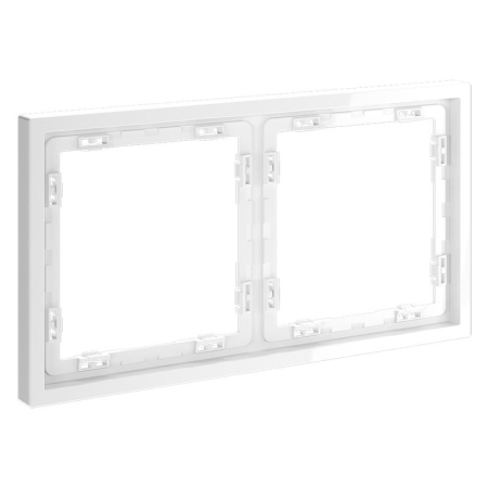 Рамка 2-м S70 пластик. бел. глянцевый Voltum VLS100201