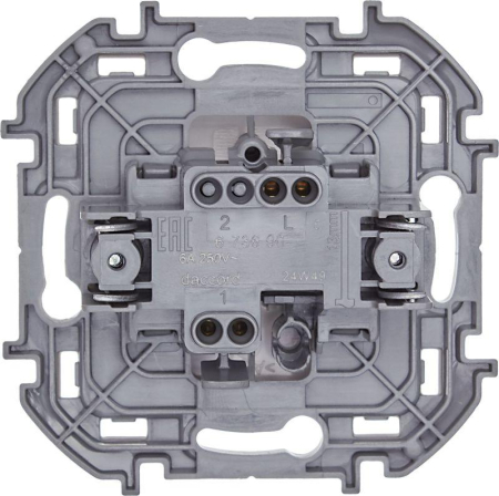 Выключатель кнопочный Inspiria 6А 250В без фиксации НО/НЗ механизм бел. IEK 673690
