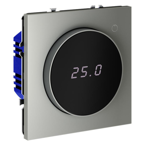 Терморегулятор электронный S70 с индикацией и датчиком для теплого пола механизм сталь Voltum VLS070105