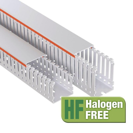 Кабель-канал перфорированный 100х80 L2000 RLHF6 без галогенов свет. сер. DKC 01130RLHF