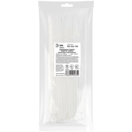 Хомут кабельный Simple 3.6х200 бел. NO-224-190 (уп.100шт) Эра Б0066022