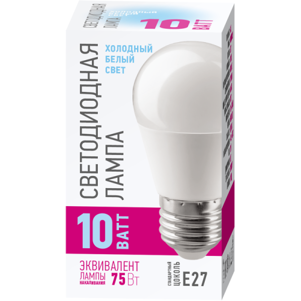 Лампа светодиодная 82 913 OLL-G45-10-230-4K-E27-PROMO 10Вт шар 4000К E27 220-240В ОНЛАЙТ 82913