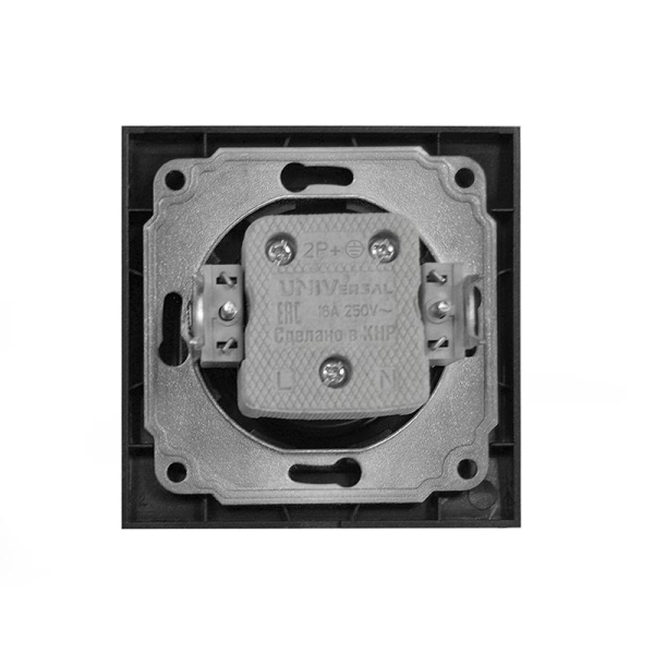 Розетка 1-м СП Бриллиант 16А IP20 с заземл. в сборе графит Universal 7947625-Gr