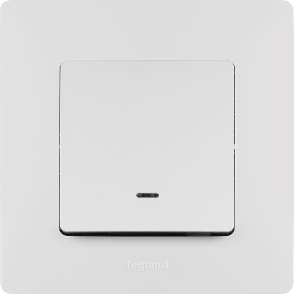 Выключатель 1-кл. СП Etika 10А IP20 250В 10AX с подсветкой/индикацией безвинтов. зажимы механизм бел. IEK 672203