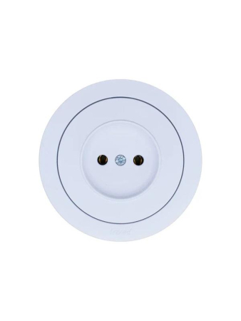 Розетка 1-м СП OSEN без заземл. ПБТ бел. LEZARD 743-0288-121B