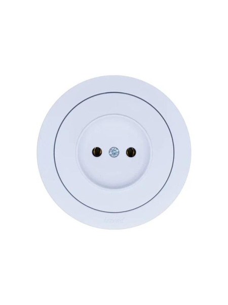 Розетка 1-м СП OSEN без заземл. ПБТ бел. LEZARD 743-0288-121B