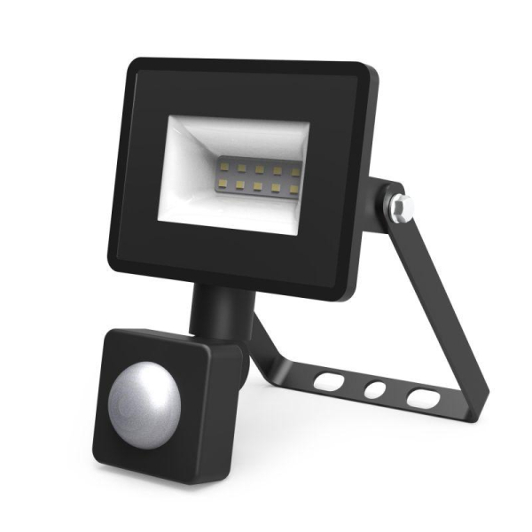 Прожектор светодиодный Elementary 10Вт 6500К IP65 950лм 175-265В ДО с датчиком движения черн. GAUSS 628511310