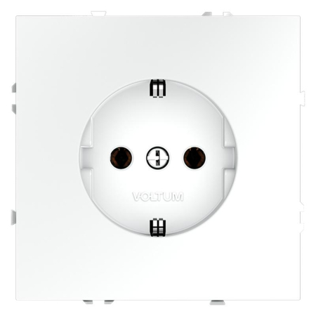 Розетка 1-м СП S70 16А с заземл. механизм бел. матов. Voltum VLS040102