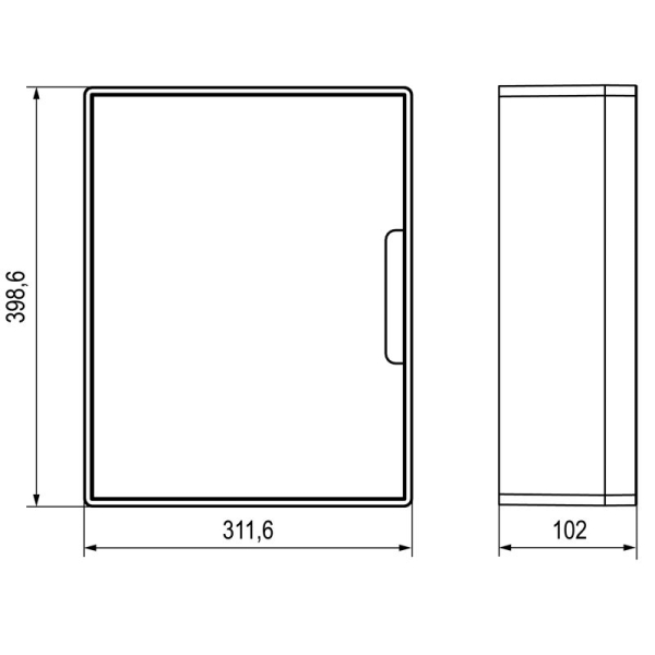 Щиток настенный Фрейм (FRAME) 24мод. с бел. дверцей с 4 шинами PEN (2шт на 8 отверст. и 2шт на 6 отверст) бел. DKC F24W1WW