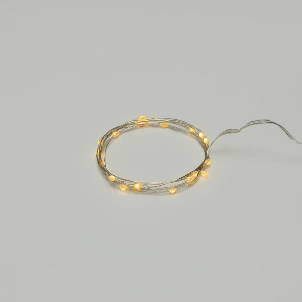 Гирлянда светодиодная "Роса" с крупными каплями 2м 20LED тепл. бел. IP20 2хCR2032 (в комплекте) Neon-Night 302-006