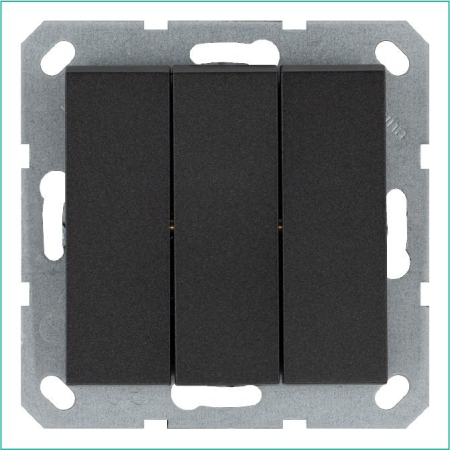 Выключатель 3-кл. 10А IP20 механизм антрацит Jasmart G3031B