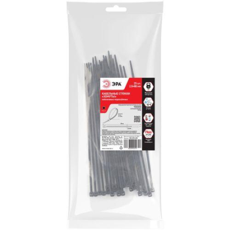 Хомут кабельный 2.5х80 черн. NO-225-202 (уп.25шт) Эра Б0066034