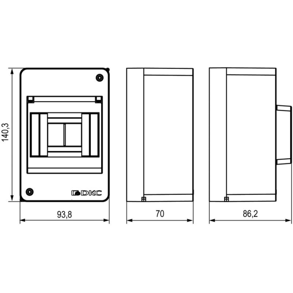 Щиток настенный Фрейм (FRAME) 4мод. с тонированной дверцей бел. DKC F04W0WD