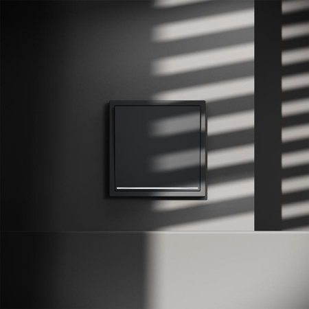 Переключатель проходной 1-кл. СП S70 10А с подсветкой механизм графит Voltum VLS010407