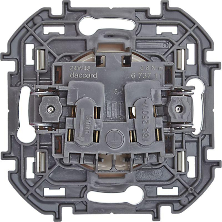 Розетка 1-м СП Inspiria 16А IP20 250В 2P механизм сл. кость IEK 673711