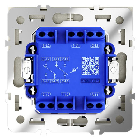 Переключатель проходной 2-кл. СП S70 10А с подсветкой механизм сталь Voltum VLS020405