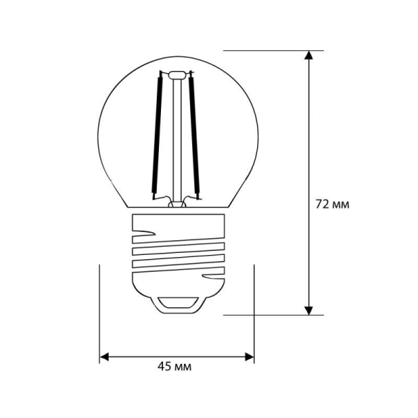 Лампа светодиодная филаментная LED7-G45-FL/845/E27 7Вт шар прозрачная 4500К бел. E27 220В Camelion 13459
