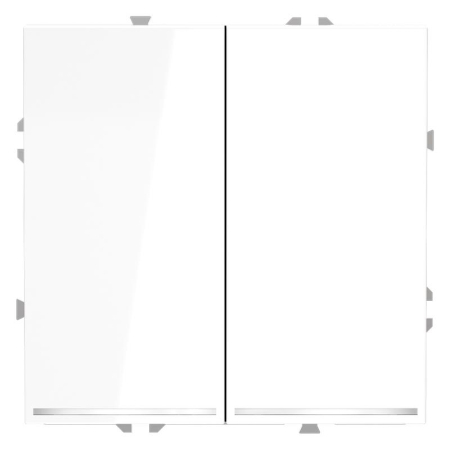 Выключатель 2-кл. СП S70 10А с подсветкой механизм бел. глянцевый Voltum VLS020201