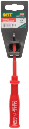 Отвертка изолированная 1000В CrV сталь пластик. ручка 3х75мм SL FIT 55801