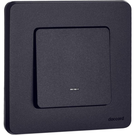 Выключатель 1-кл. Inspiria 10А IP20 250В 10AX с подсветкой/индикацией механизм антрацит IEK 673613