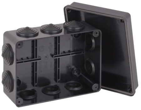 Коробка Тусо распаячная для ОП 150х110х70мм без гермовводов УХЛ1 черн. Ruvinil 67053Ч