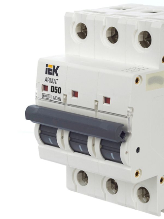 Выключатель автоматический модульный 3п D 50А M06N ARMAT IEK AR-M06N-3-D050