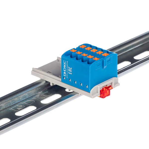 Блок распределительный зажим push-in 10 точек подключения 2.5кв.мм син. DKC DTP1-010-04SPUB