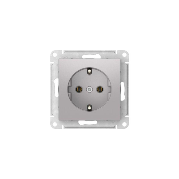 Розетка AtlasDesign 16А с заземл. быстрозажим. клем. механизм алюм. SE ATN000343S