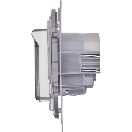 Розетка 1-м СП Inspiria 16А IP44 250В 2P+E защ. шторки с крышкой немецк. стандарт механизм алюм. IEK 673742