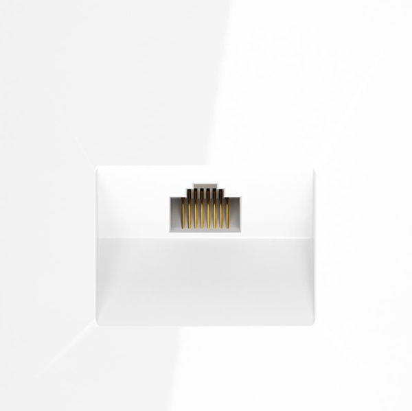 Розетка компьютерная 1-м СП S70 RJ45 кат.6 механизм бел. глянцевый Voltum VLS060101