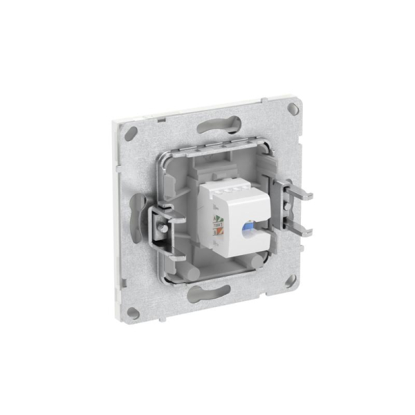 Розетка компьютерная 1-м KANT RJ45 кат.5E без шторки бел. магнолия DKC 7000663