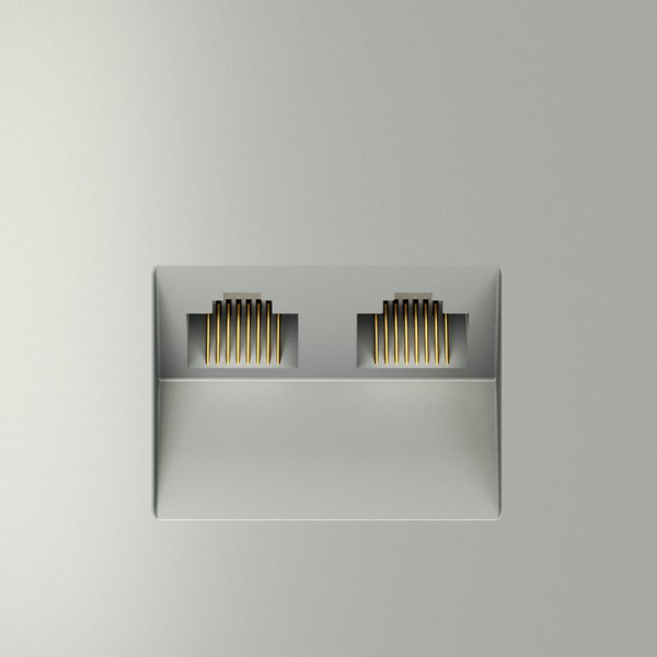 Розетка компьютерная 2-м СП S70 RJ45 + RJ45 кат.6 механизм сталь Voltum VLS060205