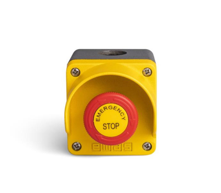 Пост металлический с аварийной кнопкой с маркировкой желт./сер. EMAS M1C200EE