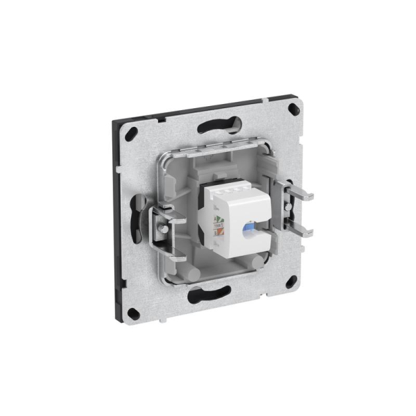 Розетка компьютерная 1-м KANT RJ45 кат.5E без шторки черн. уголь DKC 7012663