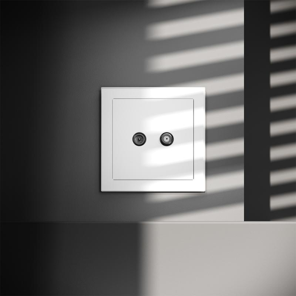 Розетка телевизионная оконечная TV + SAT 2-м СП S70 механизм бел. матов. Voltum VLS060402