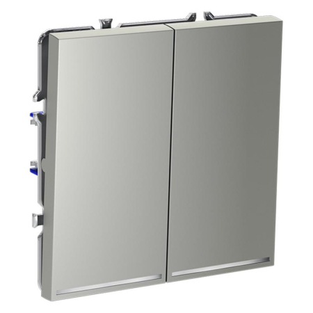 Переключатель проходной 2-кл. СП S70 10А с подсветкой механизм сталь Voltum VLS020405