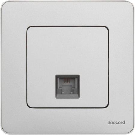 Розетка телефонная Inspiria RJ11 механизм алюм. IEK 673822