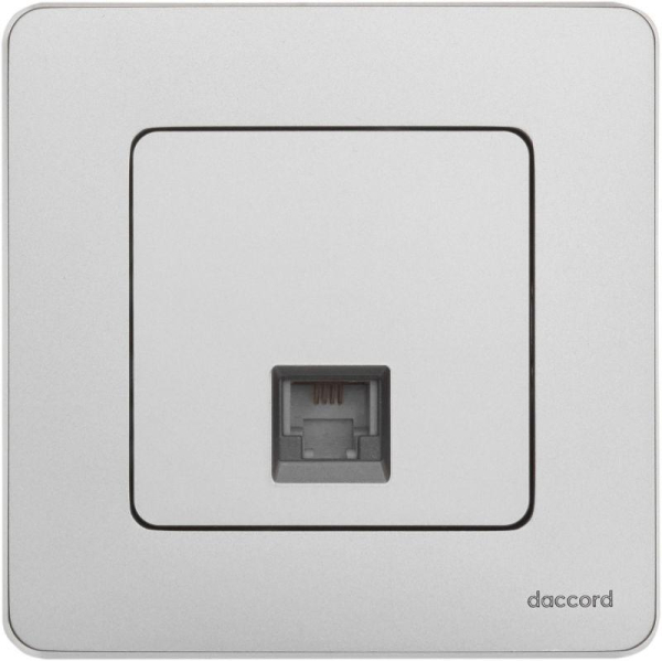 Розетка телефонная Inspiria RJ11 механизм алюм. IEK 673822