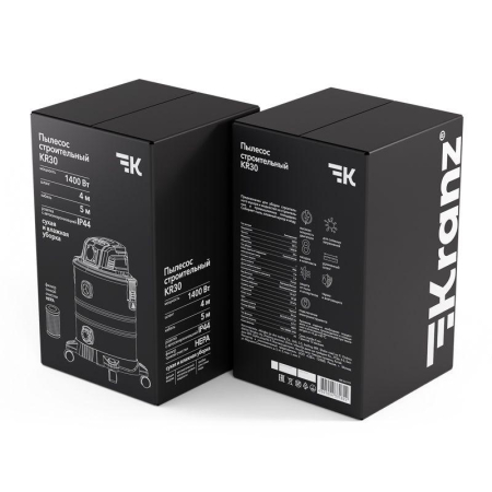 Пылесос строительный KR30 1400Вт 30л 4м Kranz KR-16-1117