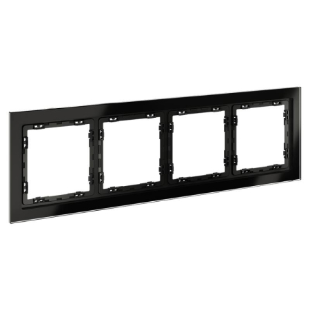 Рамка 4-м S70 стеклян. черн. Voltum VLS110408
