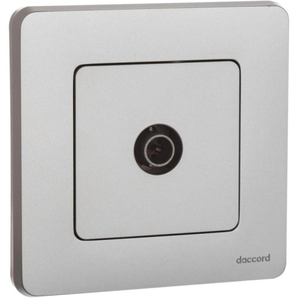 Розетка телевизионная TV Inspiria 2дБ 0-2400мГц с топологией "звезда" механизм алюм. IEK 673852