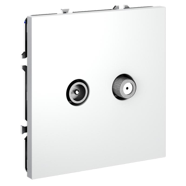 Розетка телевизионная оконечная TV + SAT 2-м СП S70 механизм бел. матов. Voltum VLS060402