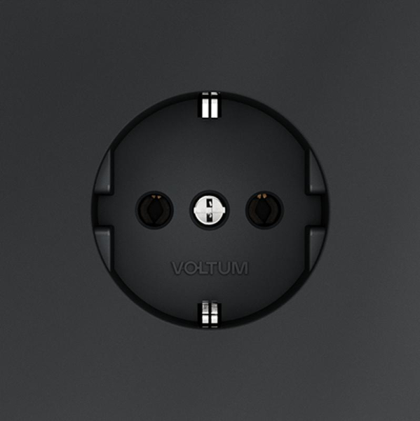 Розетка 1-м СП S70 16А с заземл. механизм графит Voltum VLS040107